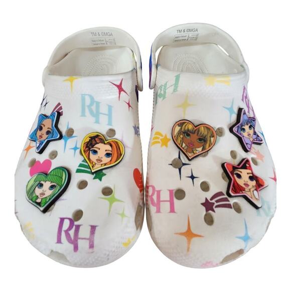 Crocs classic clog rainbow high white size J3 - Picture 1 of 15